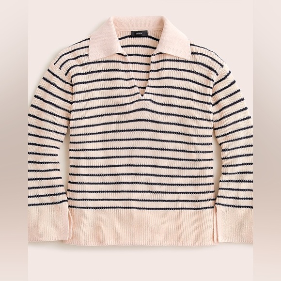 J. Crew Sweaters - ☀️50% Off! Summer Sale☀️ J.CREW Loose Knit Striped Cotton Polo Sweater